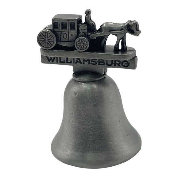 Vintage Colonial Williamsburg Virgina Pewter Bell Horse and Buggy Americana - Picture 5 of 9